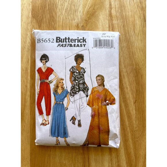 Butterick Top Size LRG - XXL Dress Caftan, Jumpsuit Pants Pattern CUT #B5652 - Picture 2 of 4